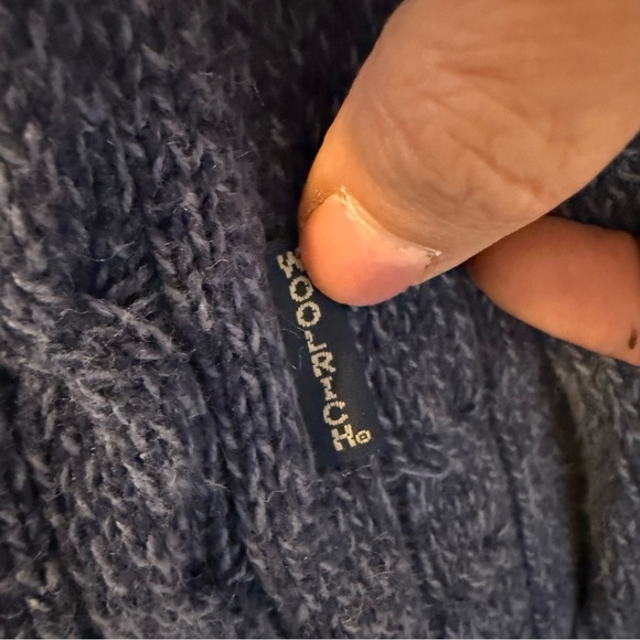 Woolrich | Heather Blue Split Button Cowl Neck Sweater | Sz S - Picture 6 of 9